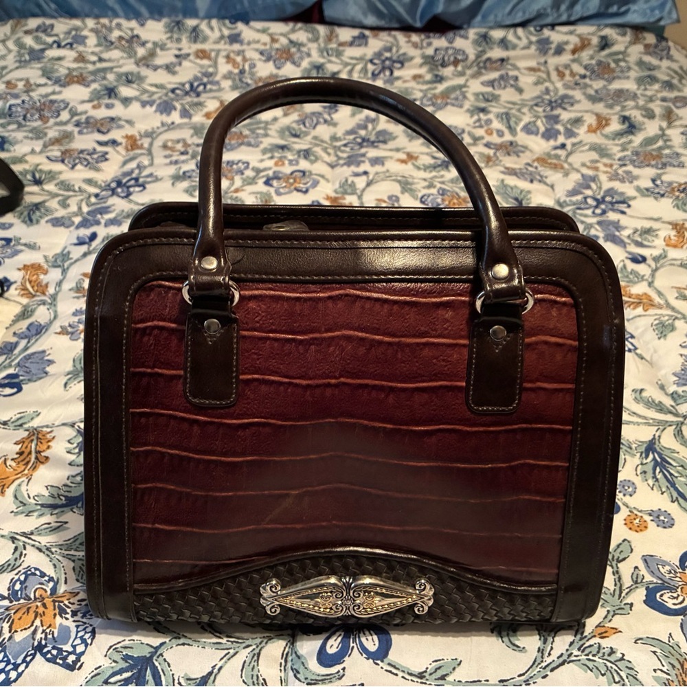 Marlo Chic Brown Handbag with Silver Accent